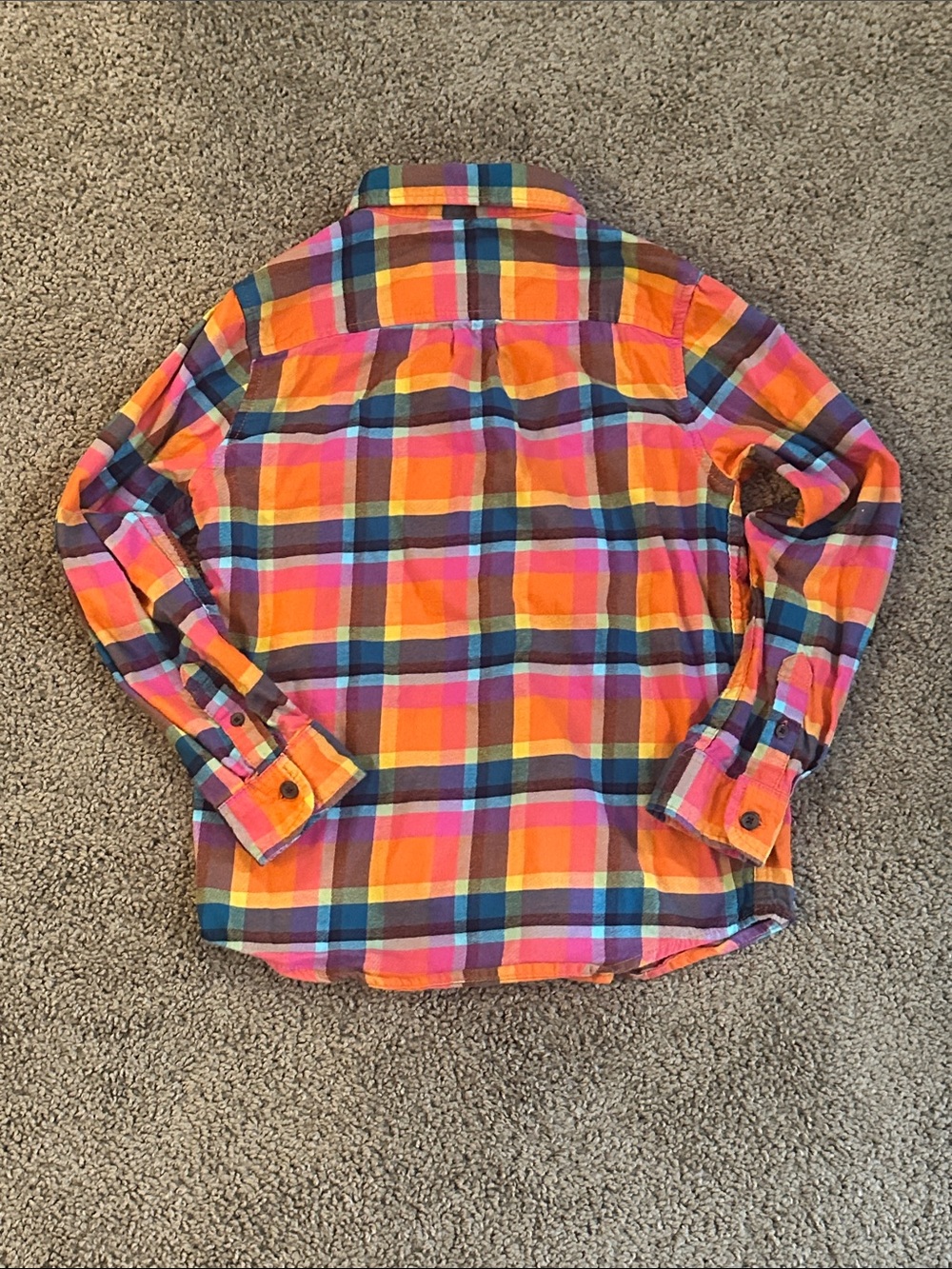 Kids Bright Plaid Button-Down Shirt - Multi Color - Picture 5 of 7
